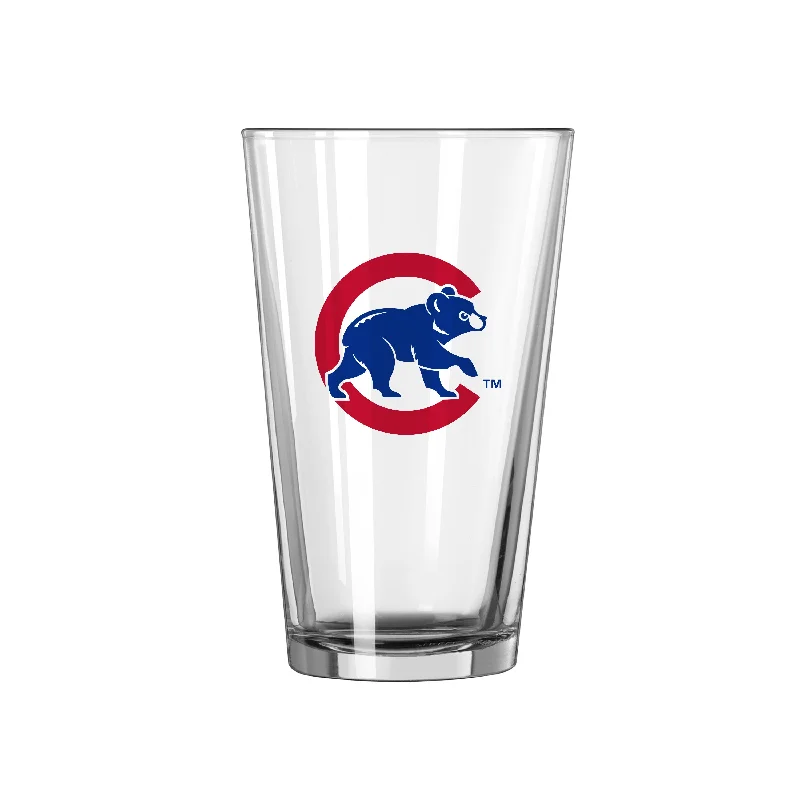 Team Mug Personalized-Chicago Cubs Walking Bear 16oz Pint Glass