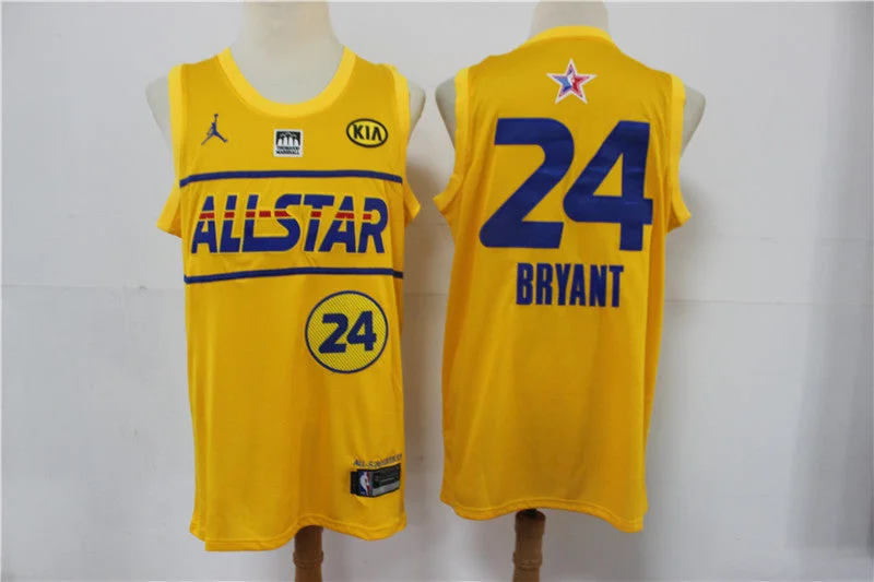 Basketball Jersey Green-Men's 2021 All-Star #24 Kobe Bryant Yellow Western Conference Stitched Basketball Jersey