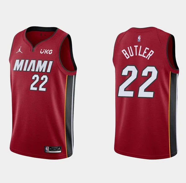 Basketball Jersey Artistic-Men's Miami Heat Red #22 Jimmy Butler Statement Edition Swingman Stitched Basketball Jersey