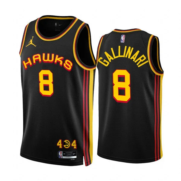 Basketball Jersey Lightweight-Men's Atlanta Hawks #8 Danilo Gallinari 2022/23 Black Statement Edition Stitched Basketball Jersey