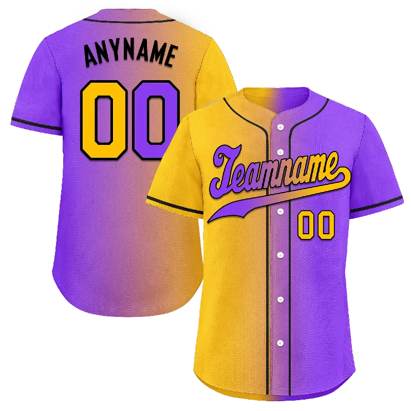 Baseball Jersey Performance-Custom Yellow Pink Gradient Fashion Personalized Authentic Baseball Jersey BSBJ01-D0a7a0a