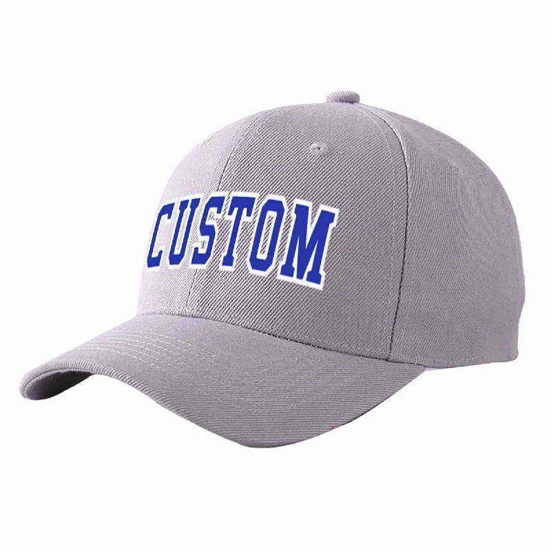 Baseball Cap Retro-Custom Gray Royal-White Curved Eaves Sport Baseball Cap Design for Men/Women/Youth