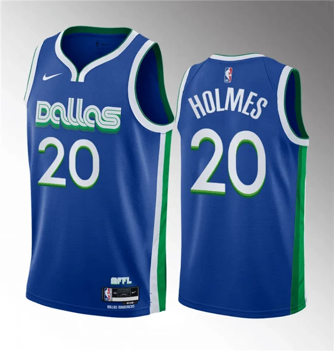 Basketball Jersey Indoor-Men's Dallas Mavericks #20 Richaun Holmes Blue 2023 Draft City Edition Stitched Basketball Basketball Jersey