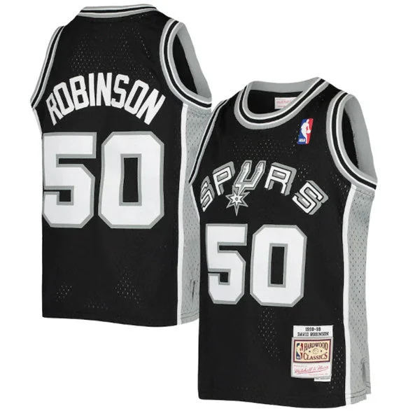 Basketball Jersey Affordable-Men's San Antonio Spurs #50 David Robinson Mitchell & Ness Black 1998-99 Hardwood Classics Swingman Throwback Basketball Jersey