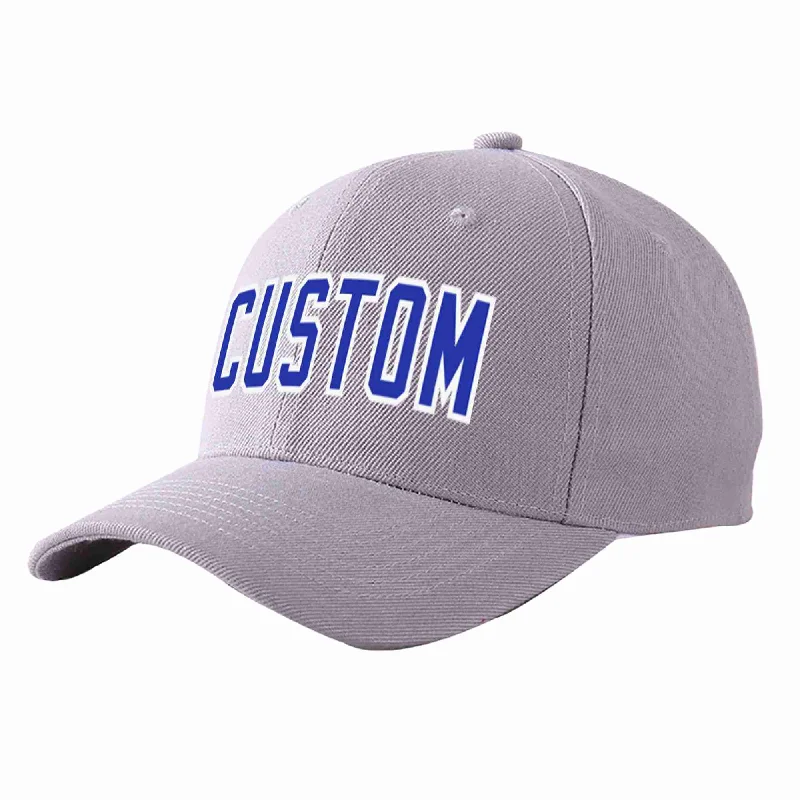 Baseball Cap Patriotic-Custom Gray Royal-White Curved Eaves Sport Baseball Cap Design for Men/Women/Youth