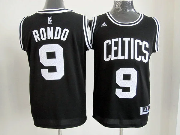 Basketball Jersey Winter-Celtics 9 Rondo Black Basketball Jersey