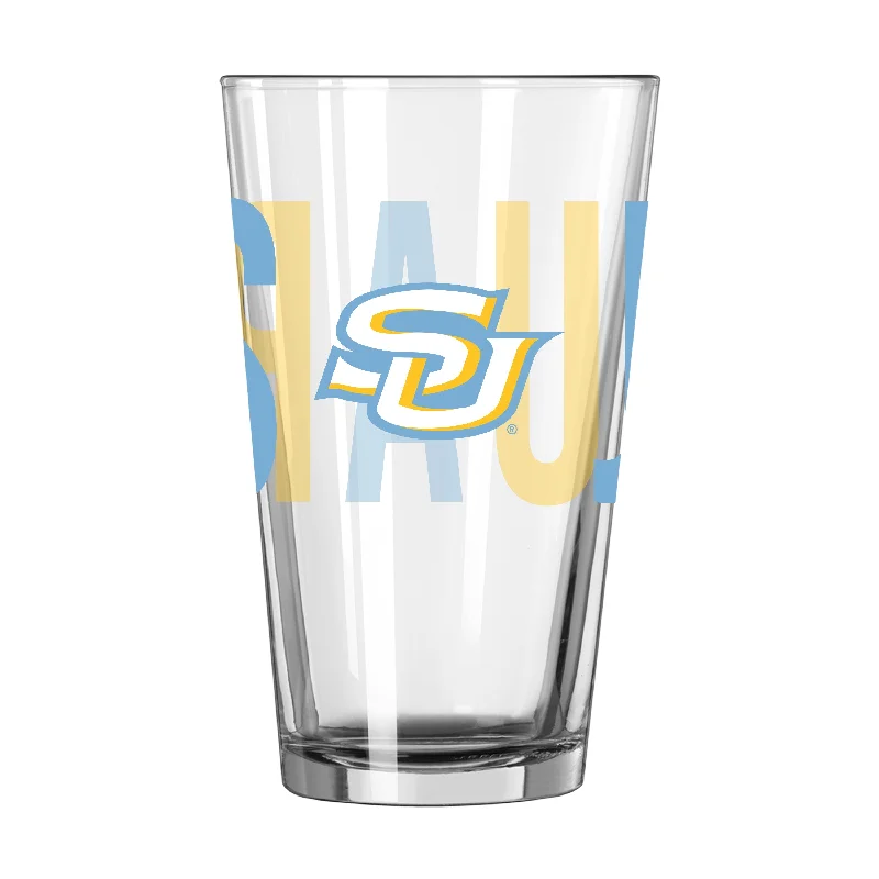 Team Mug Patterned-Southern University 16oz Overtime Pint Glass