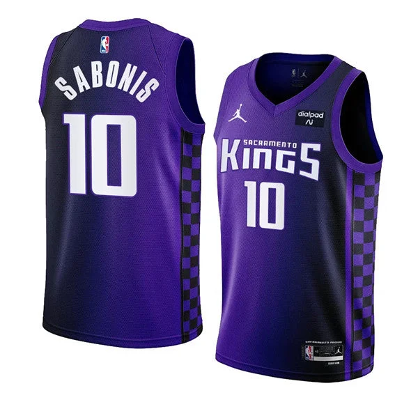 Basketball Jersey Slim Fit-Men's Sacramento Kings #10 Domantas Sabonis Purple 2023-24 Statement Edition Swingman Stitched Basketball Jersey