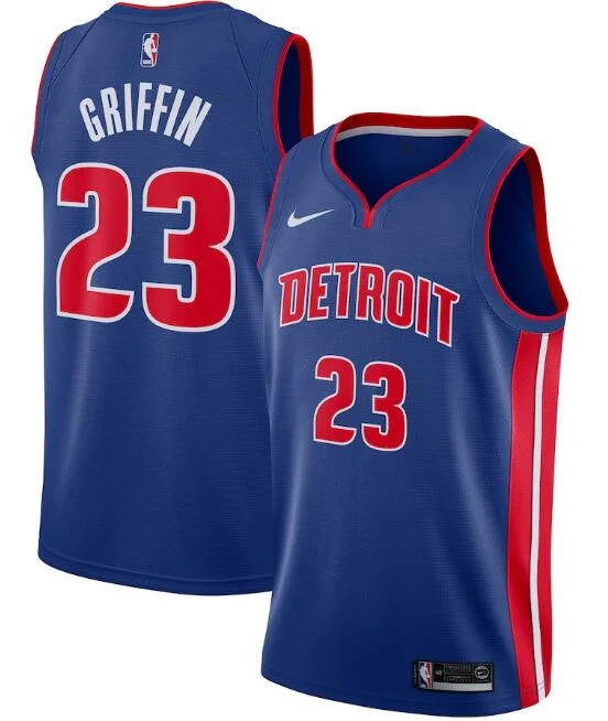 Basketball Jersey Basketball Dad-Men's Detroit Pistons Blue #23 Blake Griffin Icon Edition Stitched Swingman Basketball Jersey