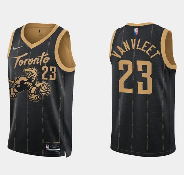 Basketball Jersey Sports-Men's Toronto Raptors #23 Fred Vanvleet Black 75th Anniversary Stitched Basketball Basketball Jersey