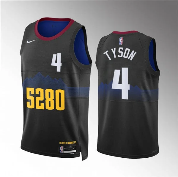 Basketball Jersey Party-Men's Denver Nuggets #4 Hunter Tyson Black 2023 City Edition Stitched Basketball Basketball Jersey