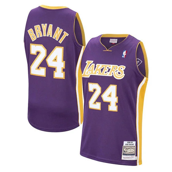 Basketball Jersey Basketball Team-Men's Los Angeles Lakers #24 Kobe Bryant Purple 2008-09 Throwback basketball Basketball Jersey