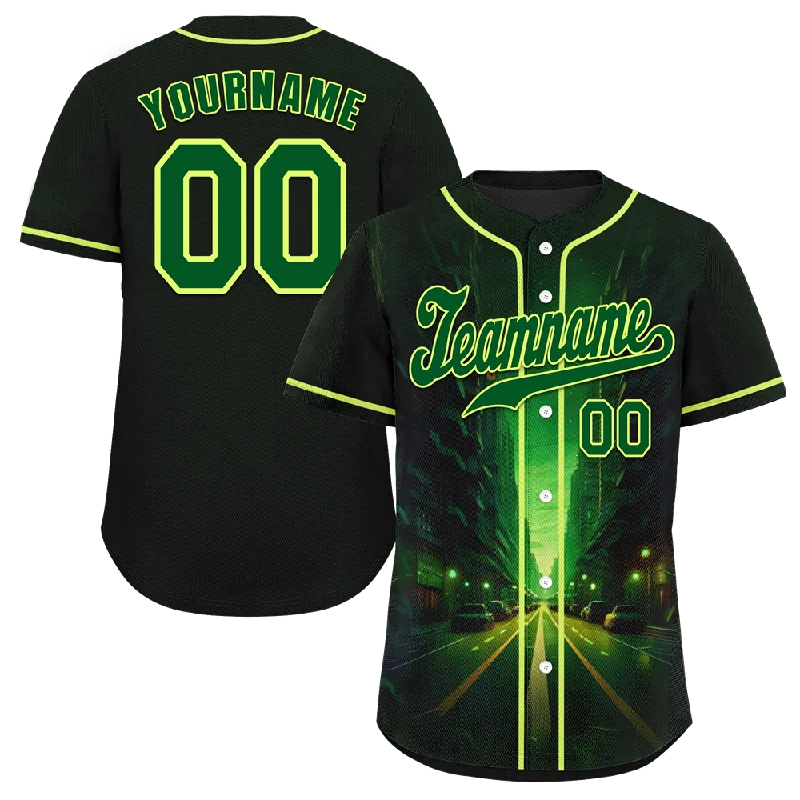 Baseball Jersey Gameday Outfit-Custom Black Green Drift Fashion Green Authentic Baseball Jersey BSBJ0a-bc0fb8b