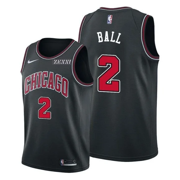 Basketball Jersey Fishing-Men's Chicago Bulls #2 Lonzo Ball Black Stitched Basketball Basketball Jersey