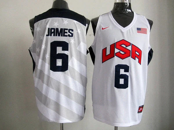 Basketball Jersey Business Casual-USA 6 James White 2012 Basketball Jerseys