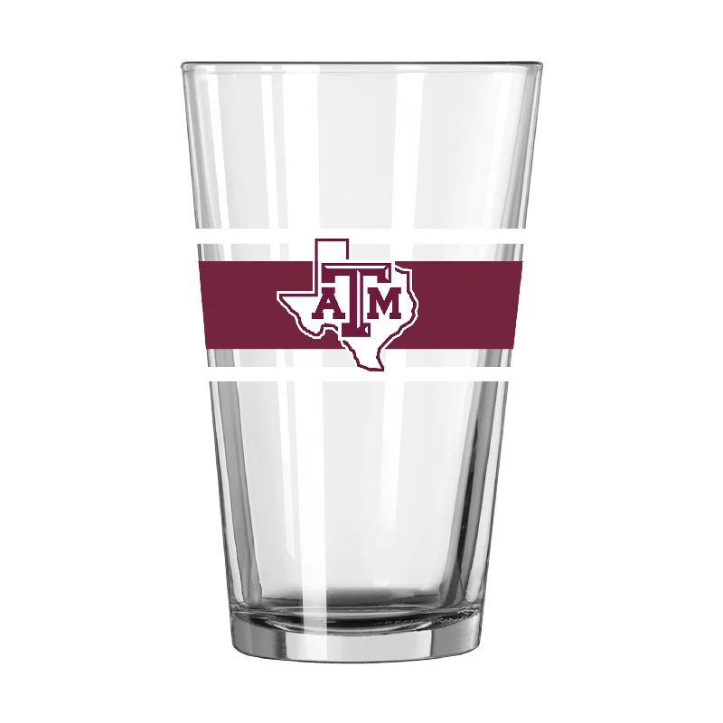 Team Mug Espresso-Texas A&M 16oz Stripe Pint Glass