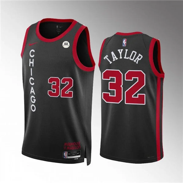 Basketball Jersey Jogging-Men's Chicago Bulls #32 Justin Lewis Black 2023/24 City Edition Stitched Basketball Basketball Jersey