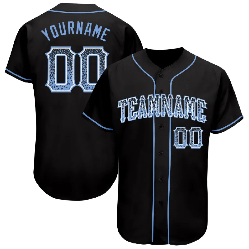 Baseball Jersey Baseball Player-Custom Black Light Blue-White Authentic Drift Fashion Baseball Jersey