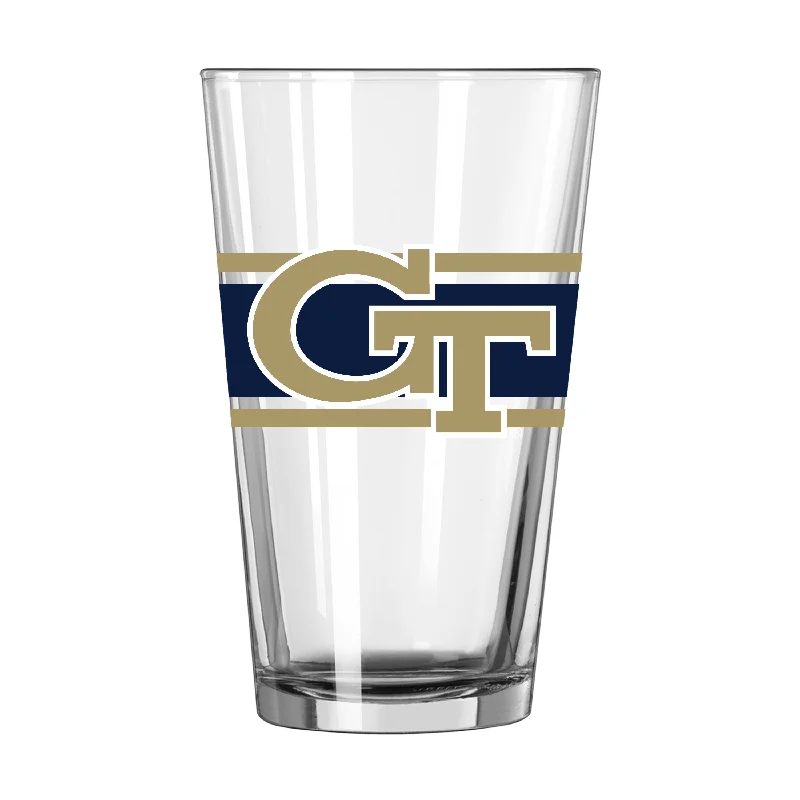 Team Mug Thermal-Georgia Tech 16oz Stripe Pint Glass