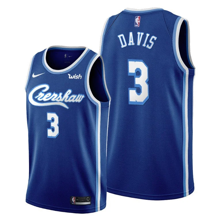 Basketball Jersey Fishing-Men's Los Angeles Lakers #3 Anthony Davis Blue Stitched Basketball Jersey