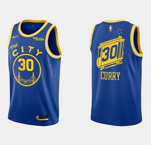 Basketball Jersey Basketball Mom-Men's Golden State Warriors #30 Stephen Curry 2020-21 Hardwood Classics Blue Stitched Basketball Jersey