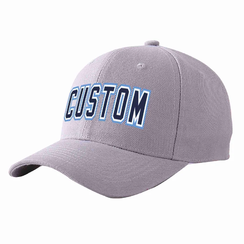 Baseball Cap All-Star-Custom Gray Navy-White Curved Eaves Sport Baseball Cap Design for Men/Women/Youth