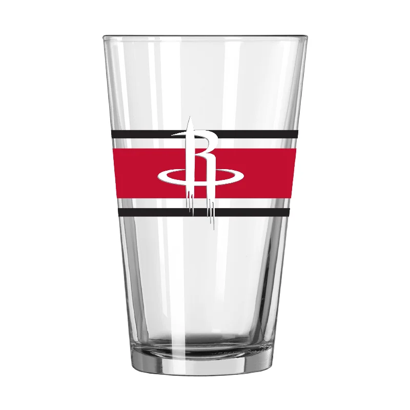 Team Mug Hockey-Houston Rockets 16oz Stripe Pint Glass