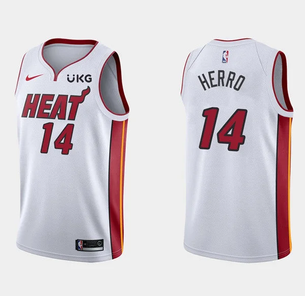 Basketball Jersey Dunk Contest-Men's Miami Heat #14 Tyler Herro City Edition White Stitched Basketball Jersey