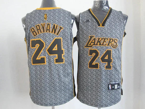 Basketball Jersey Breathable-Lakers 24 Bryant Grey Snow Basketball Jerseys