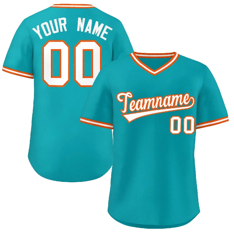 Baseball Jersey Pink-Custom Aqua Classic Style Outdoor Authentic Pullover Baseball Jersey