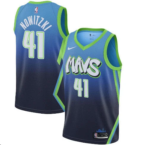 Basketball Jersey Birthday-Men's Dallas Mavericks #41 Dirk Nowitzki City Edition Stitched Basketball Jersey