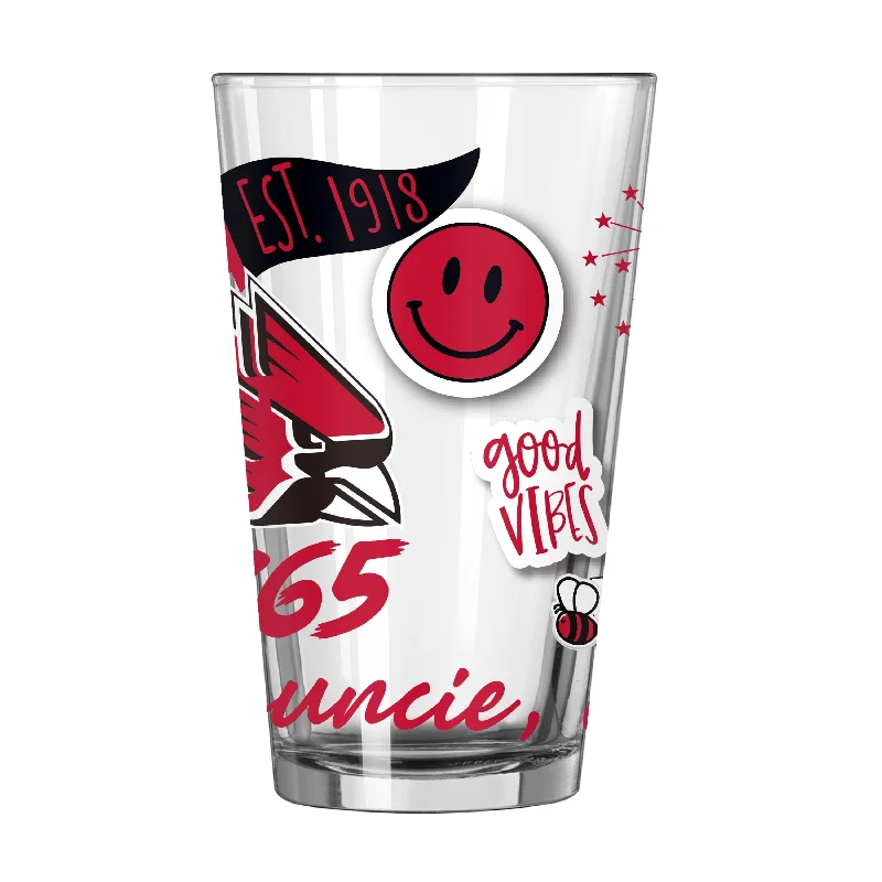 Team Mug Mentor-Ball State 16oz Native Pint Glass