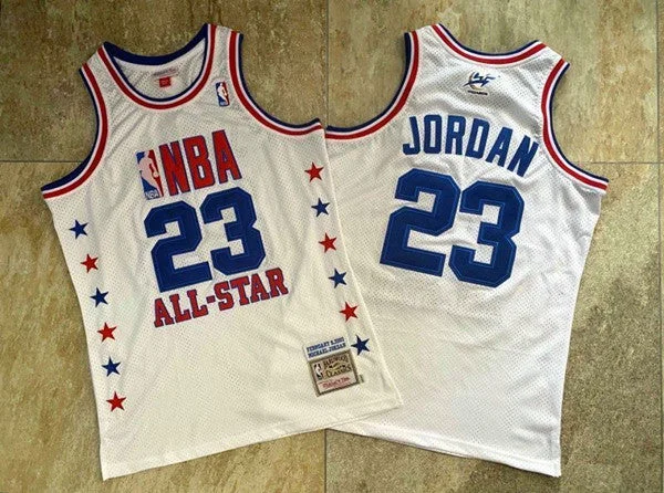 Basketball Jersey Fishing-Men's Chicago Bulls #23 Michael Jordan White 1988 All star Throwback Stitched Basketball Jersey