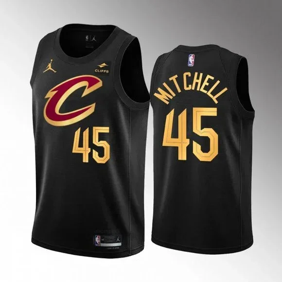 Basketball Jersey Thanksgiving-Men's Cleveland Cavaliers #45 Donovan Mitchell Black Stitched Basketball Jersey