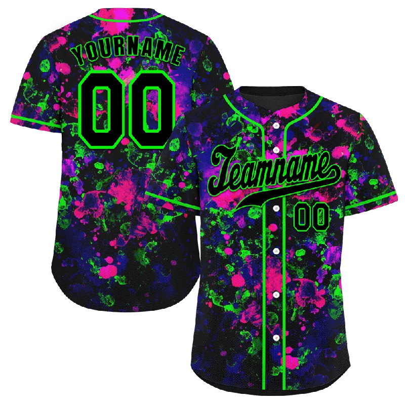 Baseball Jersey Movie-Themed-Custom Black Red Tie Dye Black Authentic Baseball Jersey BSBJ0a-bc0fbf0