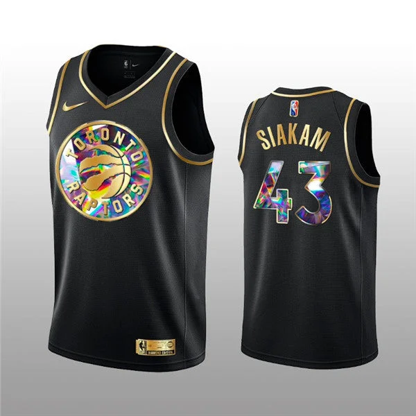 Basketball Jersey Wedding-Men's Toronto Raptors #43 Pascal Siakam 2021/22 Black Golden Edition 75th Anniversary Diamond Logo Stitched Basketball Basketball Jersey