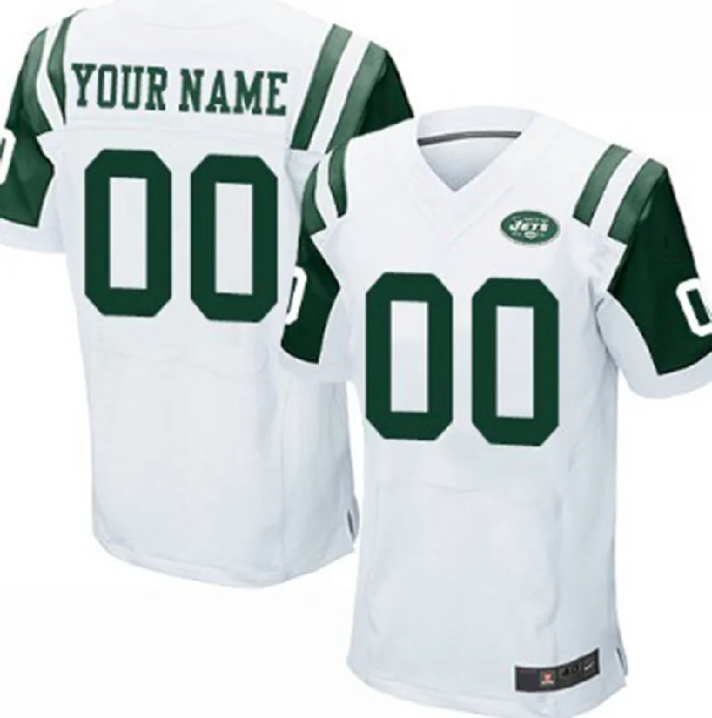 Football Jersey Name-Custom NY.Jets White Elite Jersey American Stitched Jersey Football Jerseys