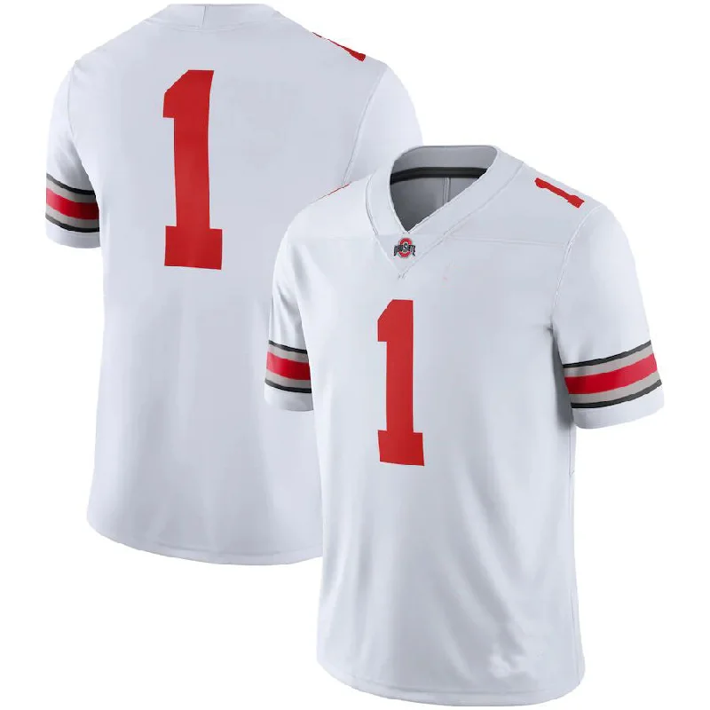 Football Jersey Unisex-#1 O.State Buckeyes Game Jersey  Football Jersey White Stitched American College Jerseys