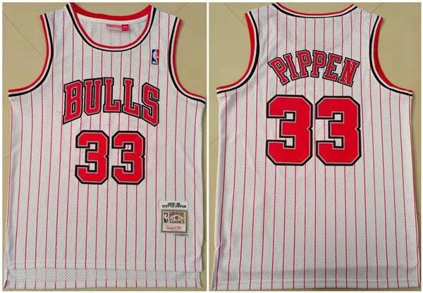 Basketball Jersey Classic-Men's Chicago Bulls #33 Scottie Pippen White Throwback Stitched Basketball Jersey