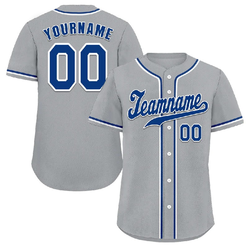 Baseball Jersey Yellow-Custom Grey Classic Style Blue Authentic Baseball Jersey