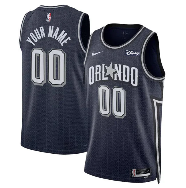 Basketball Jersey Athletic-Men's Orlando Magic Active Player Custom Navy 2023/24 City Edition Stitched Basketball Basketball Jersey