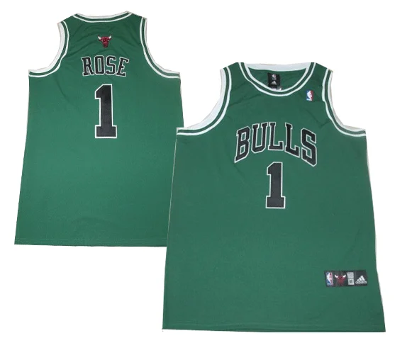 Basketball Jersey Basketball Grandma-Chicago Bulls 1 ROSE green Basketball Jerseys