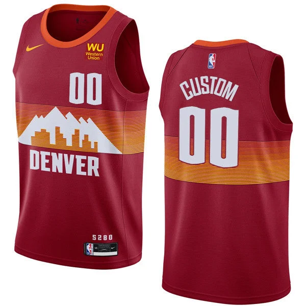 Basketball Jersey Outdoor-Men's Denver Nuggets Active Player Custom Red 2020-21 City Edition Stitched Basketball Jersey