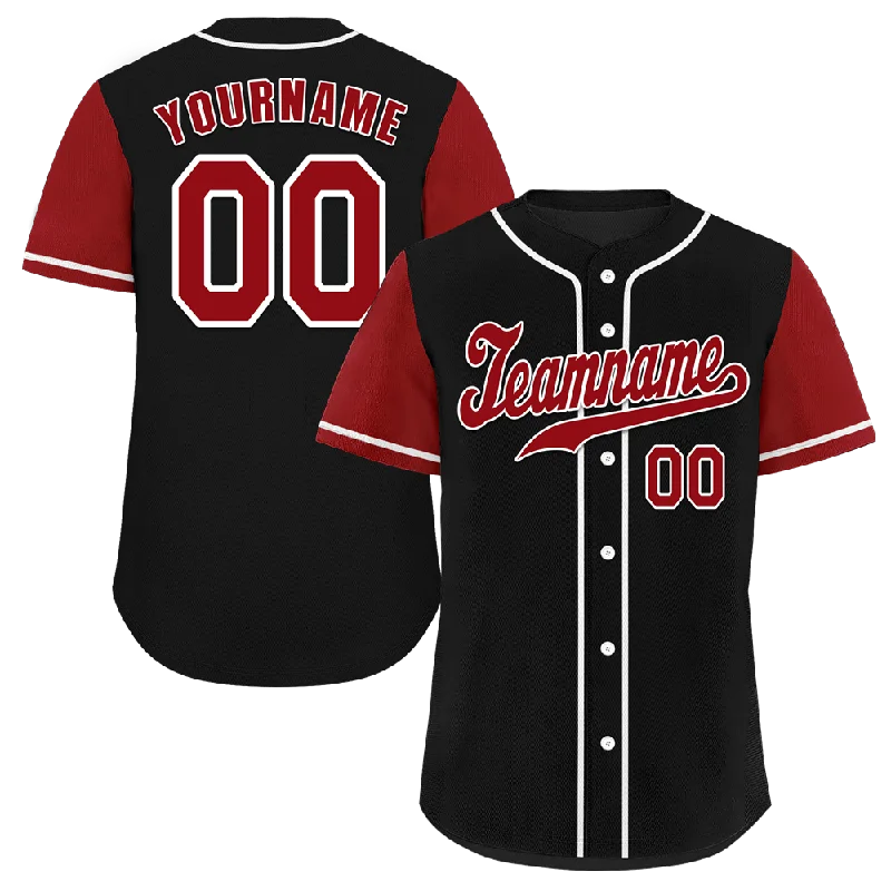 Baseball Jersey High Demand-Custom Black Brown Raglan Sleeves Brown Authentic Baseball Jersey