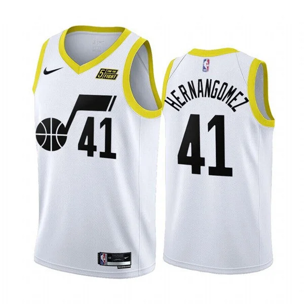 Basketball Jersey Office-Men's Utah Jazz #41 Juancho HernangÃ³mez White 2022/23 Association Edition Stitched Basketball Basketball Jersey