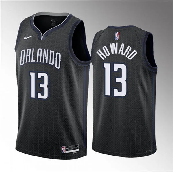 Basketball Jersey Hip Hop-Men's Orlando Magic #13 Jett Howard Black 2023 Draft City Edition Stitched Basketball Basketball Jersey