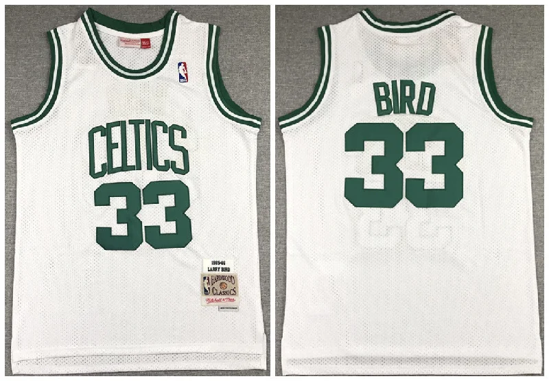 Basketball Jersey Classic-Men's Boston Celtics White #33 Larry Bird 1985-86 Throwback Stitched Basketball Jersey