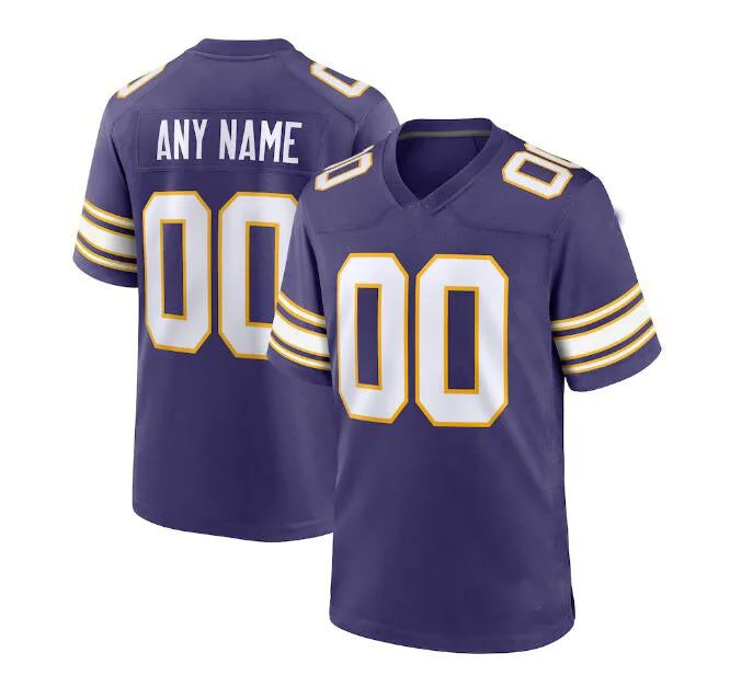 Football Jersey Concert-Custom MN.Vikings Classic Game Jersey - Purple Stitched Jerseys Football Jerseys