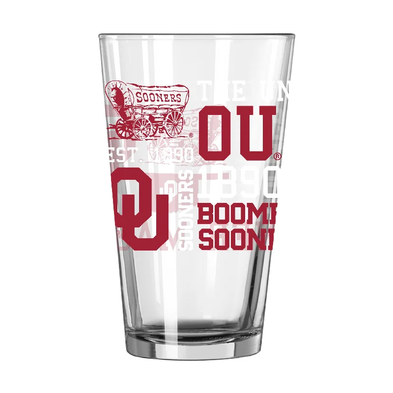 Team Mug Purple-Oklahoma 16oz Spirit Pint Glass