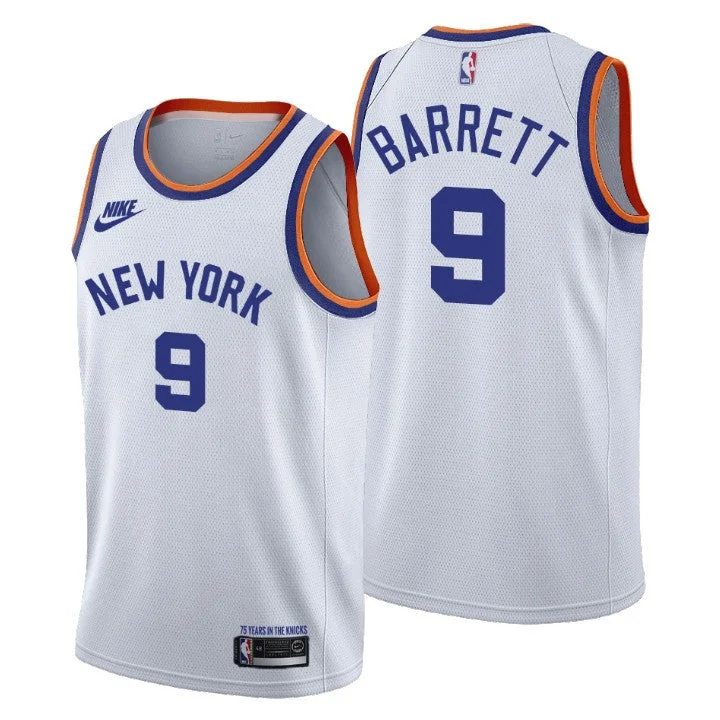 Basketball Jersey Affordable-Men's New Yok Knicks #9 RJ  2021/2022 White 75th Anniversary City Edition Stitched Basketball Jersey